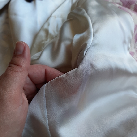 Pink and white houndstooth lined pea coat - Picture 11 of 11